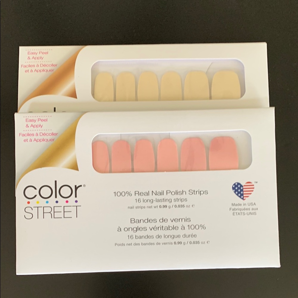 Color Street Pink and Cream Nail Polish Strips
